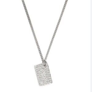 Christian Dior 2000-2020s Silver Heart Embellished Rhinestones Necklace